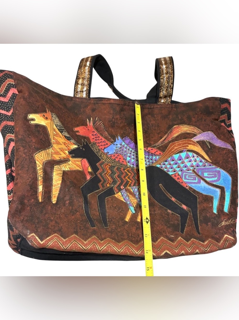 Laurel Burch Tote Wild Horses Running Free Western Cowboy Bag Equestrian Sequin - Picture 14 of 16